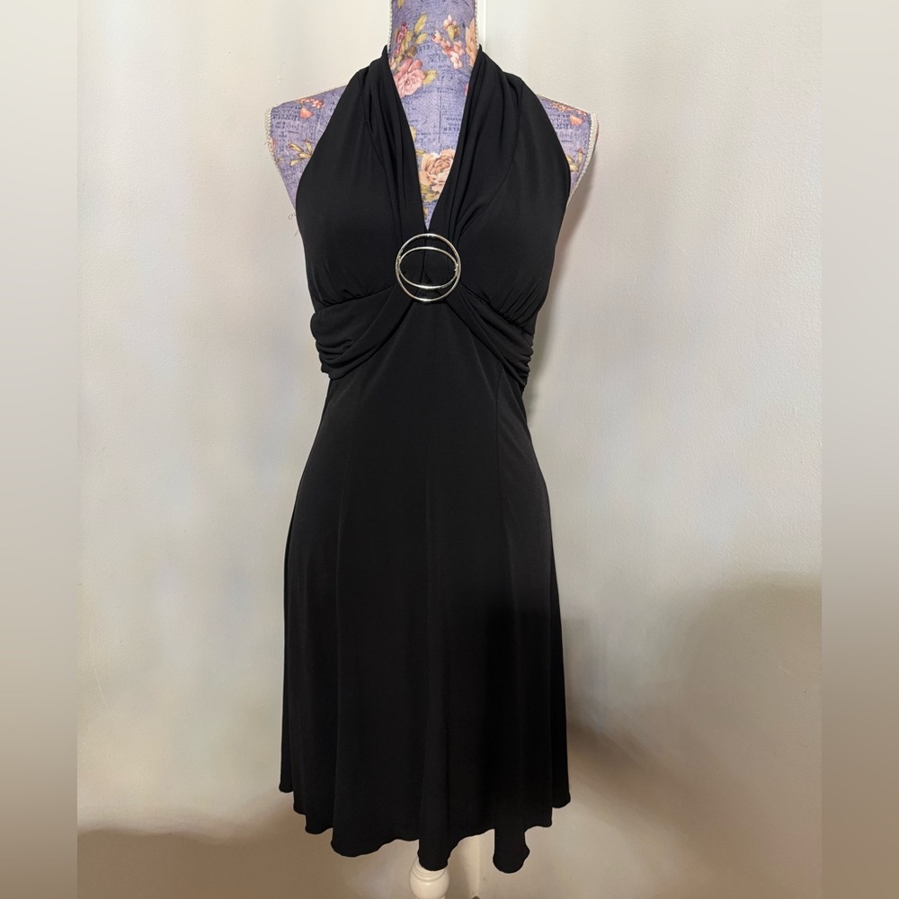 Speechless Black Backless Dress with Ring Detail Y2K